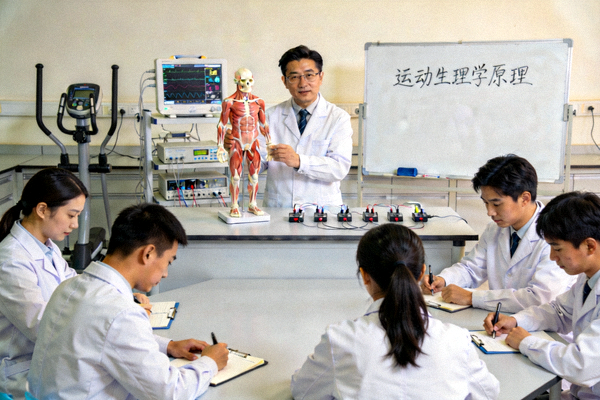李教授在实验室为学员讲解运动生理学原理